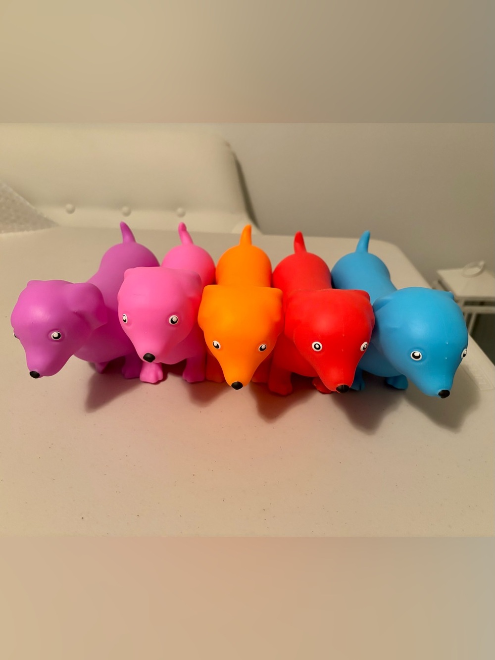 Dachshund Squeeezy Dog Squishy Toy Set - Bundle of Five Colors